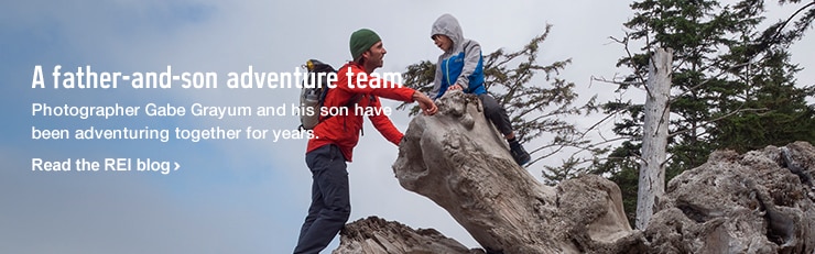 A father-and-son adventure team - Photographer Gabe Grayum and his son have been adventuring together for years. Read the REI blog