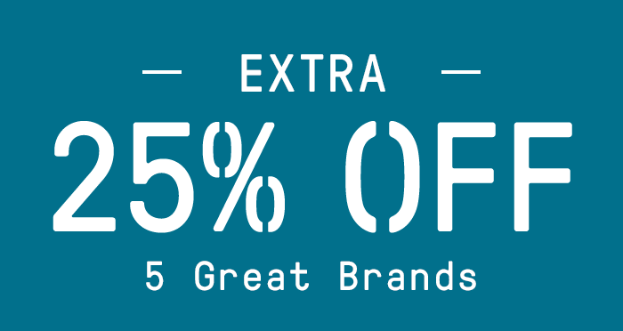 EXTRA 25% OFF 5 Great Brands