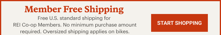 MEMBER FREE SHIPPING. Free U.S. standard shipping for REI Co-op Members. No minimum purchase amount required. Oversized shipping applies on bikes. START SHOPPING