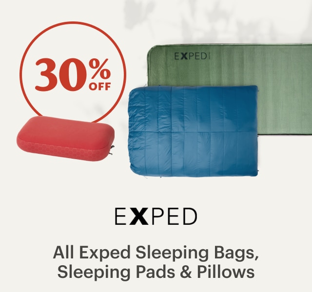 30% OFF. All Exped Sleeping Bags, Sleeping Pads & Pillows