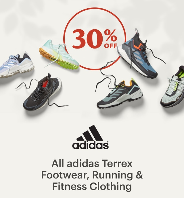 30% OFF. All adidas Terrex Footwear, Running & Fitness Clothing