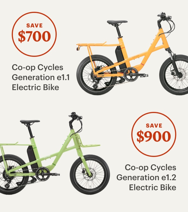 SAVE $700.Co-op Cycles Generation e1.1 Electric Bike. SAVE $900. Co-op Cycles Generation e1.2 Electric Bike